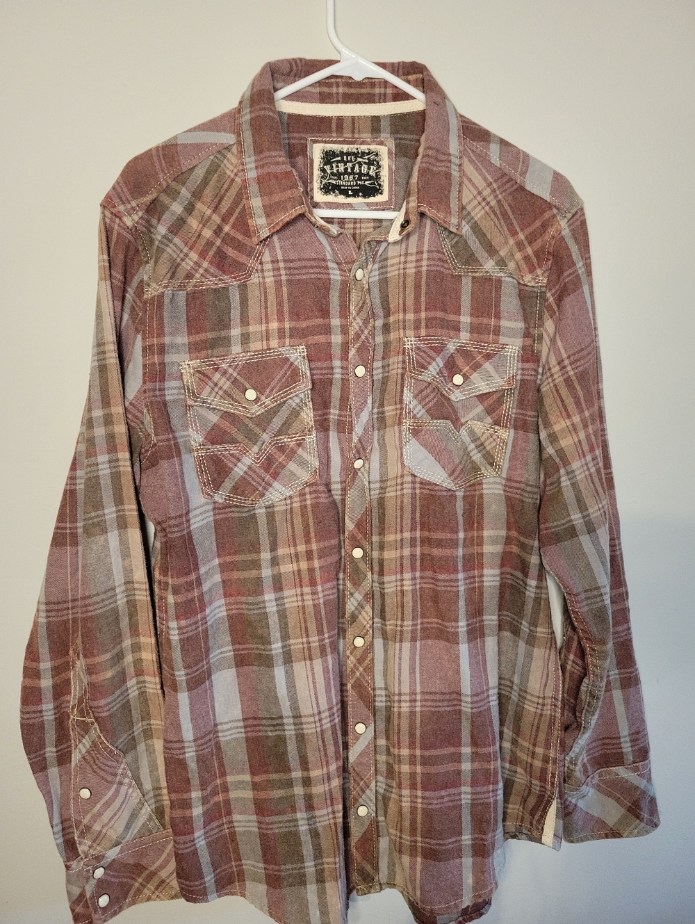 BKE Plaid Button-Up Shirt - Brown & Tan